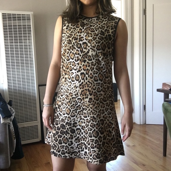 wayf leopard dress